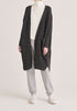 Paisie Long Ribbed Cardigan with Pockets in Dark Grey
